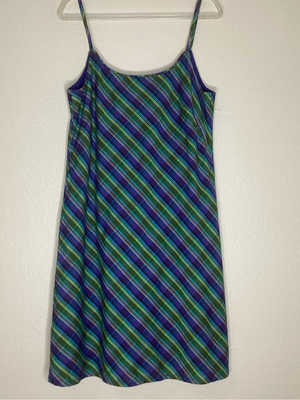 Ralph Ralph Lauren Plaid Slip Dress Cotton Purple Green Preppy Med